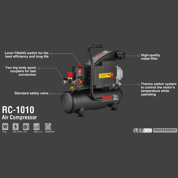کمپرسور باد 10 لیتری رونیکس (RC-1010)