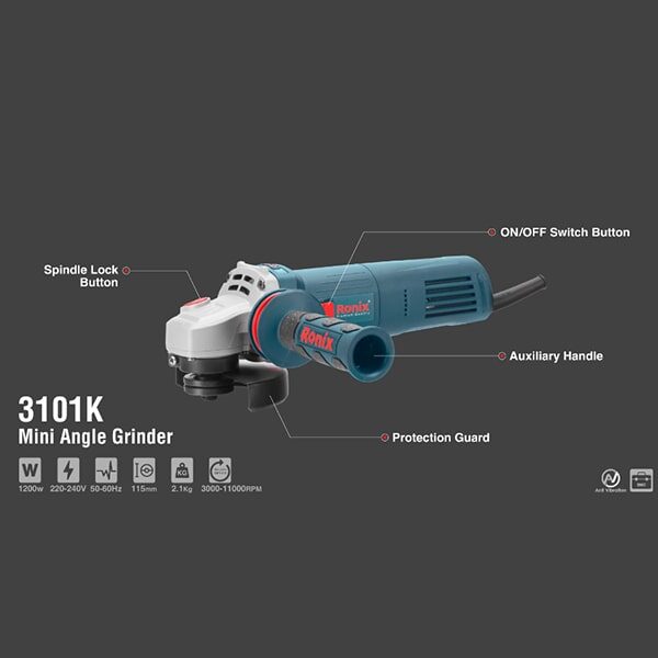 مینی فرز رونیکس دیمر دار 1200 وات (3101k) همراه با کیف