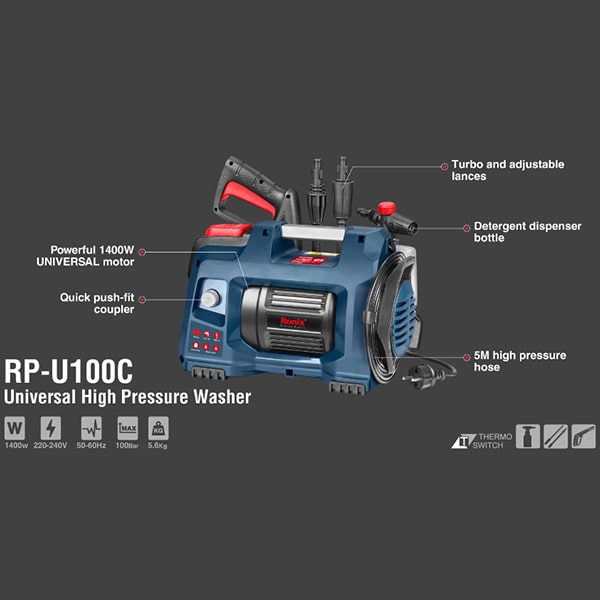 کارواش کامپکت 100بار ذغالی 1400وات رونیکس ( RP-U100c)